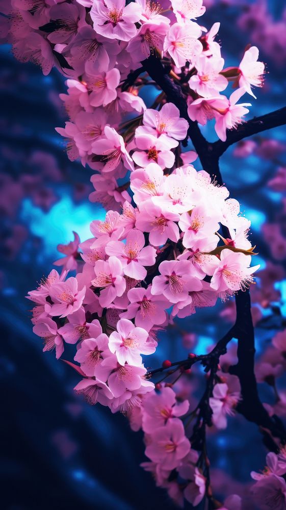 Sakura flowers outdoors blossom nature. AI generated Image by rawpixel.