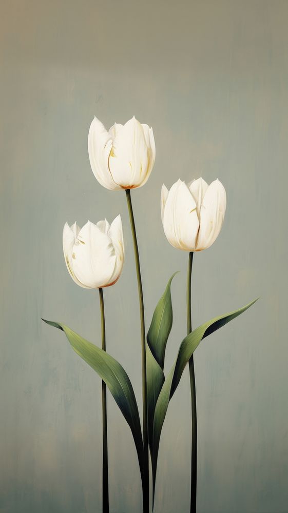 White tulip flowers plant inflorescence freshness. AI generated Image by rawpixel.