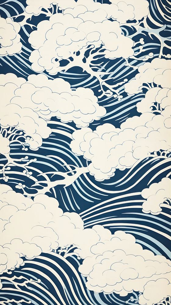 Japanese pattern wallpaper backgrounds repetition. AI generated Image by rawpixel.