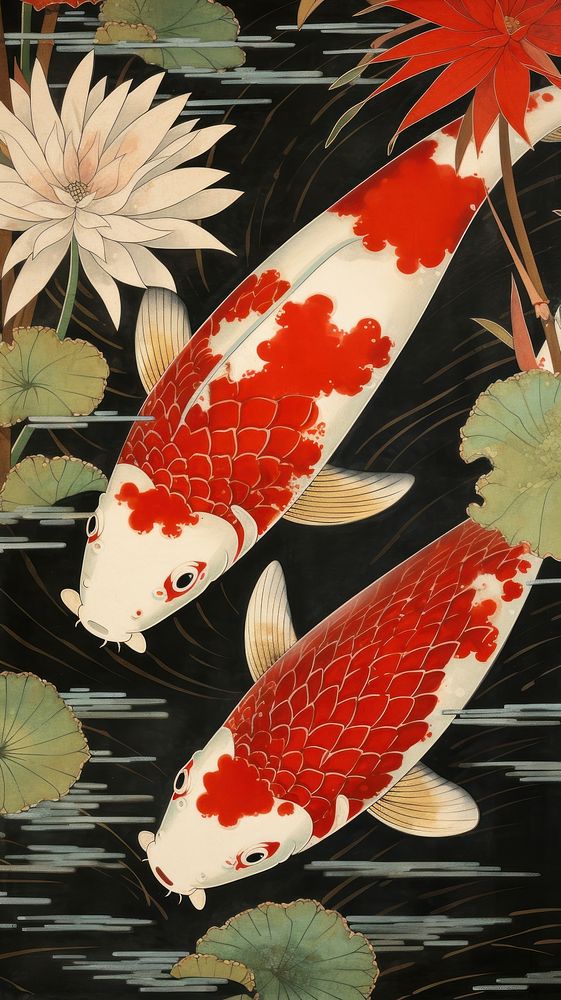 Koi fish carp goldfish pattern. 