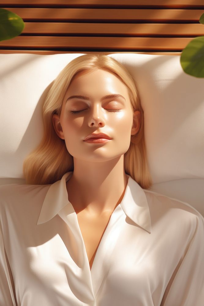 Neck massage in aroma spa wellness blonde adult woman. AI generated Image by rawpixel.