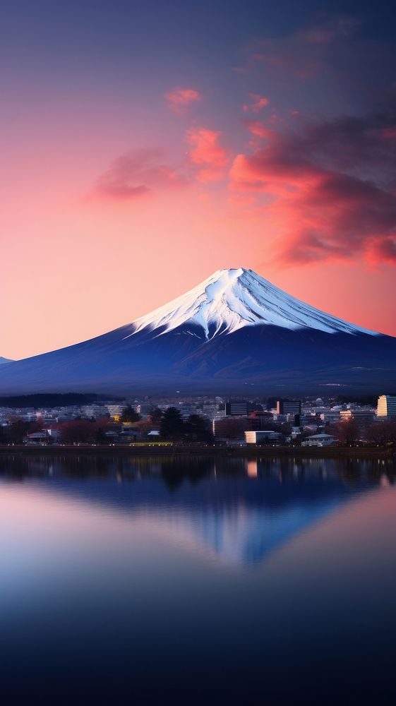 Mount fuji architecture landscape mountain. AI generated Image by rawpixel.