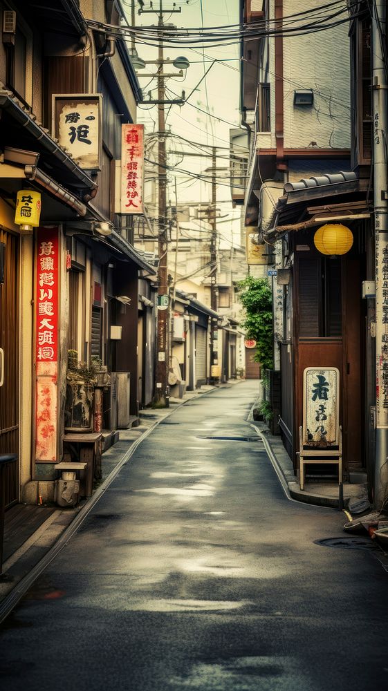 Japanese street architecture building alley. AI generated Image by rawpixel.