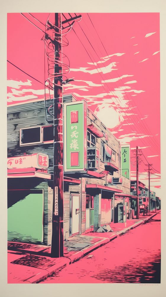 Japanese street architecture building outdoors. AI generated Image by rawpixel.