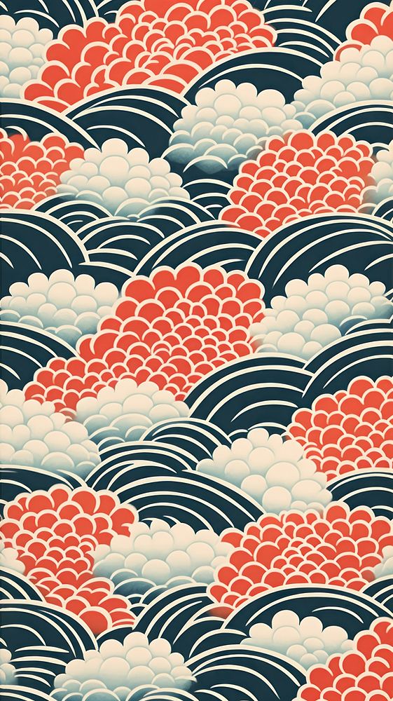 Japanese traditional pattern art backgrounds repetition. AI generated Image by rawpixel.