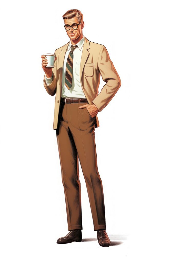 Office man holding a take away coffee cup blazer adult khaki. AI generated Image by rawpixel.