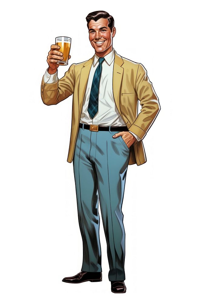 Office man holding a glass of beer adult white background refreshment. AI generated Image by rawpixel.