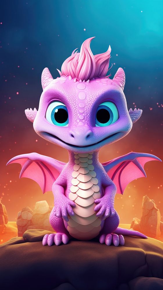 Dragon cartoon fantasy animal. AI generated Image by rawpixel.
