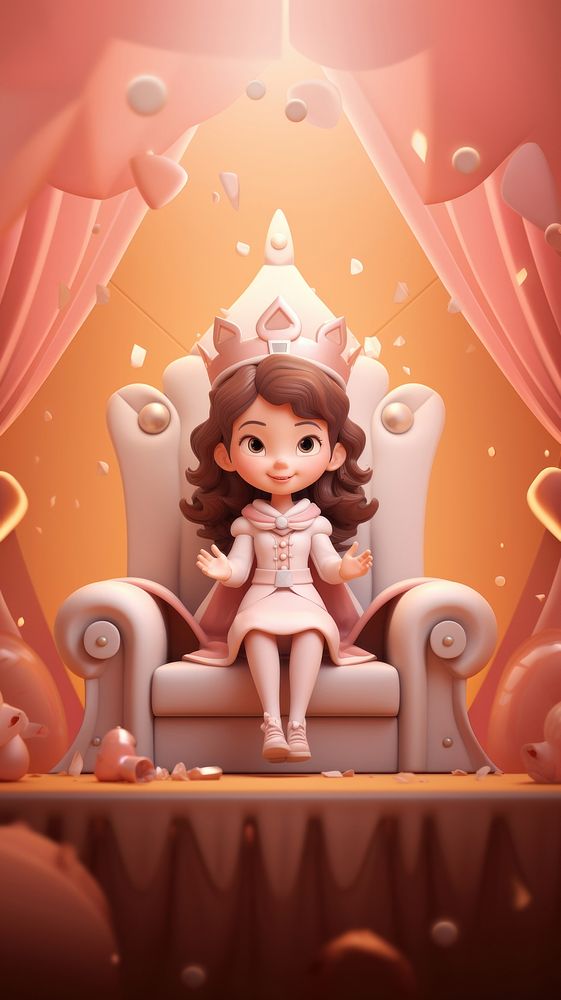 Cartoon fantasy sitting crown. 