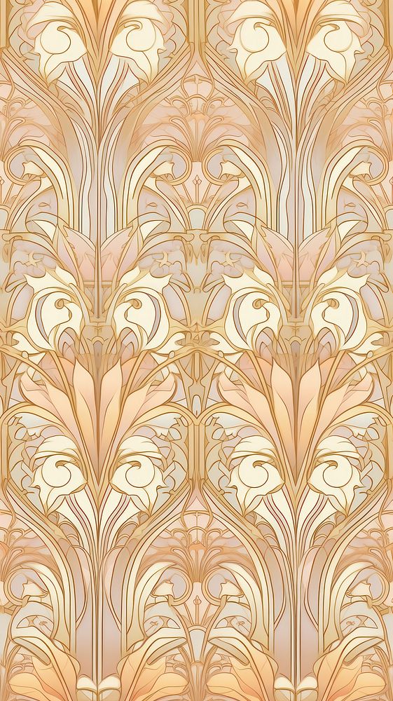 Art nouveau architecture wallpaper pattern backgrounds. AI generated Image by rawpixel.