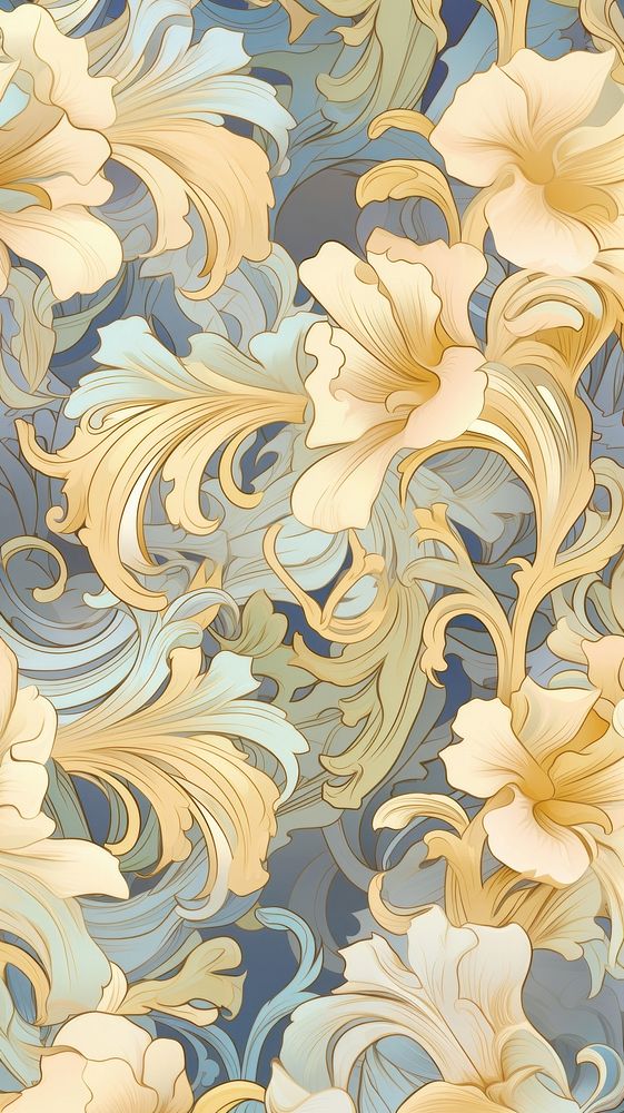 Floral pattern art wallpaper backgrounds. AI generated Image by rawpixel.