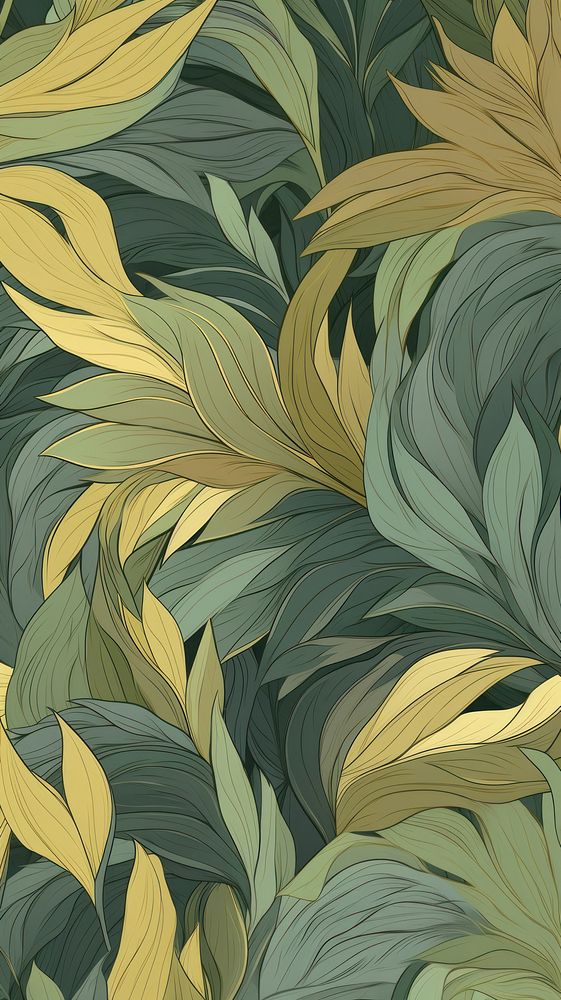 Leaves wallpaper pattern plant. AI generated Image by rawpixel.