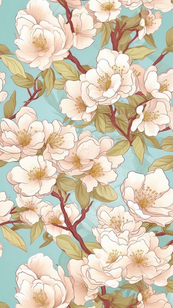 Sakura art wallpaper blossom. AI generated Image by rawpixel.