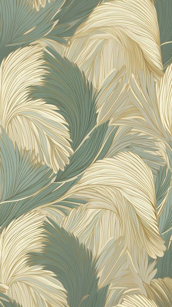 Palm leaves art wallpaper pattern. AI generated Image by rawpixel.