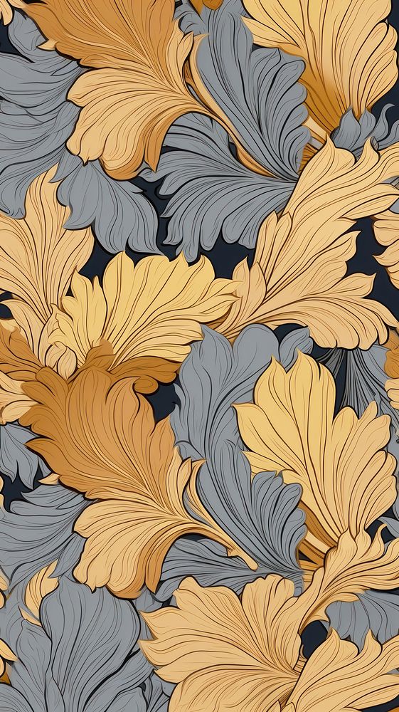 Leaves art wallpaper pattern. AI generated Image by rawpixel.