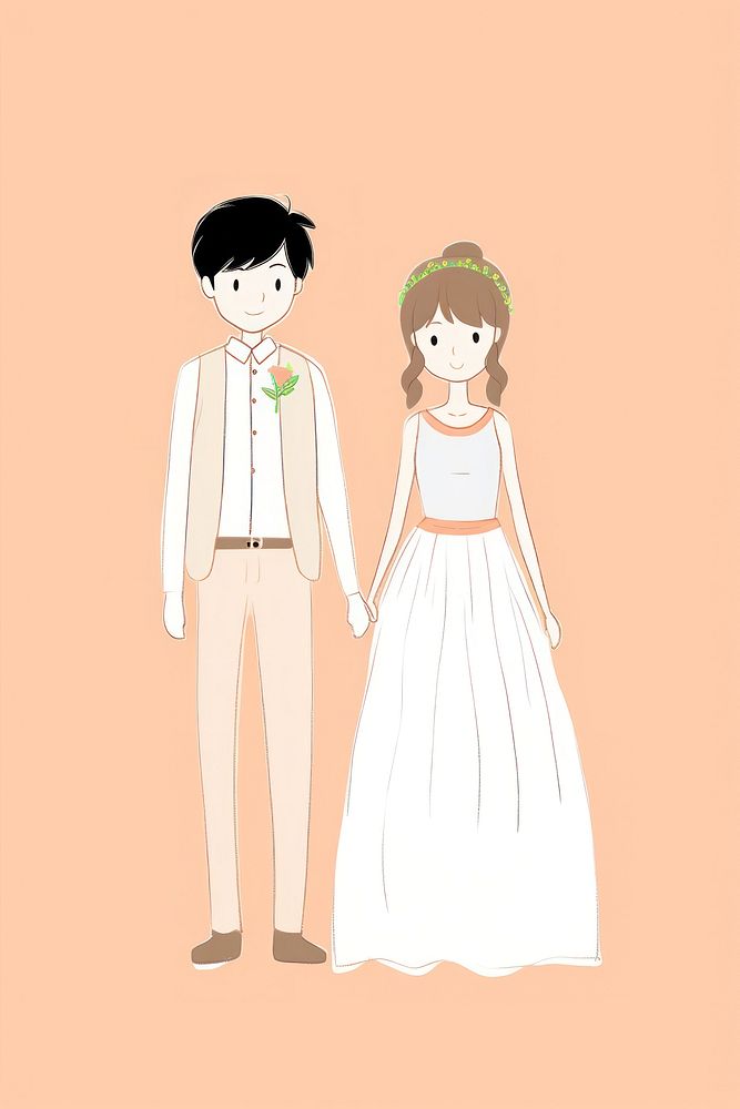 Wedding couple cartoon bride adult. AI generated Image by rawpixel.