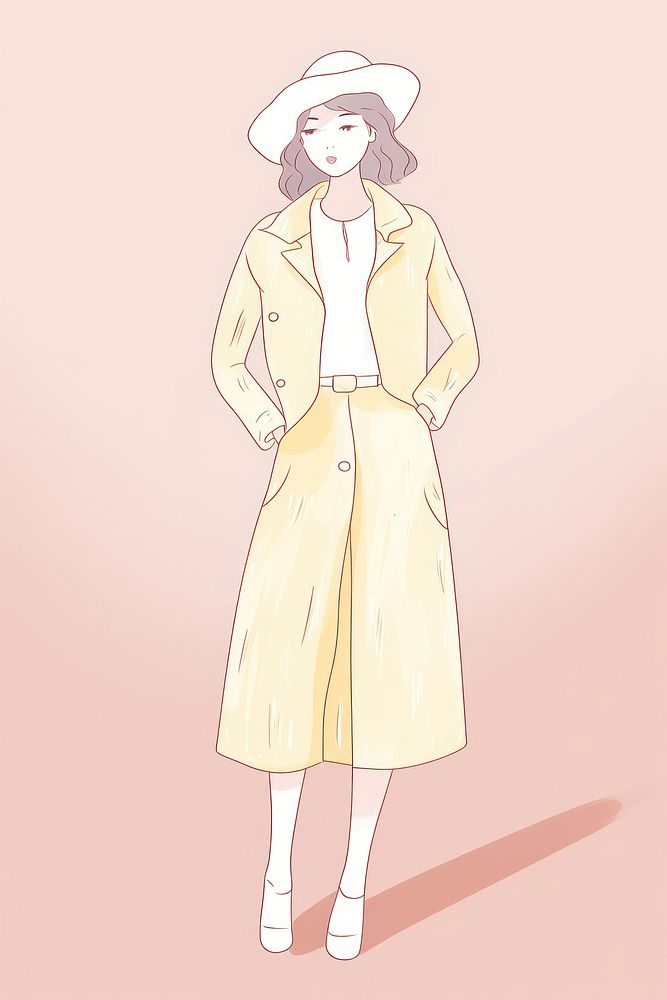 Fashionista cartoon coat outerwear. AI generated Image by rawpixel.