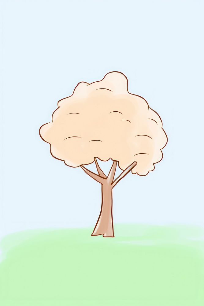 Tree outdoors cartoon drawing. AI generated Image by rawpixel.
