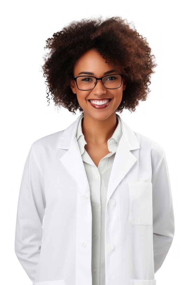 Black female scientist portrait glasses adult. AI generated Image by rawpixel.