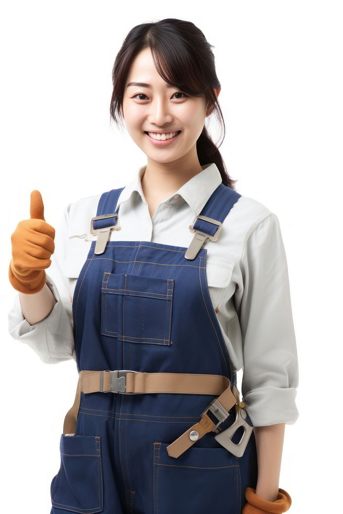 Female carpenter portrait adult white background. AI generated Image by rawpixel.