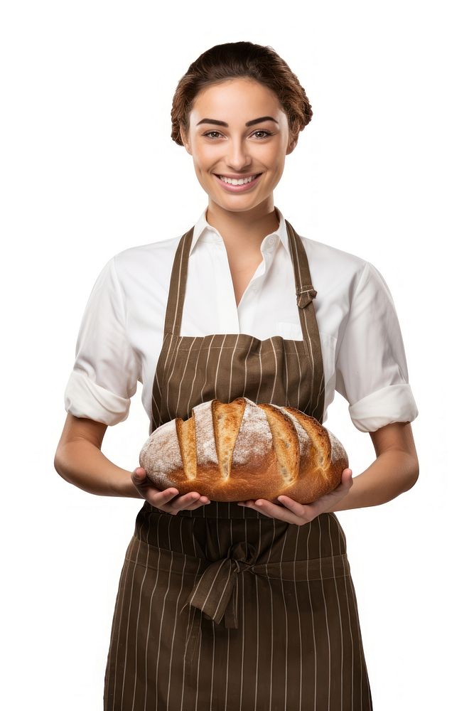 Female baker bread portrait holding. AI generated Image by rawpixel.