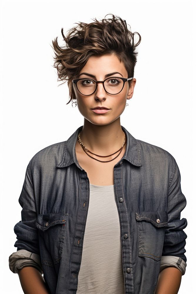 Hipster woman portrait glasses adult. AI generated Image by rawpixel.