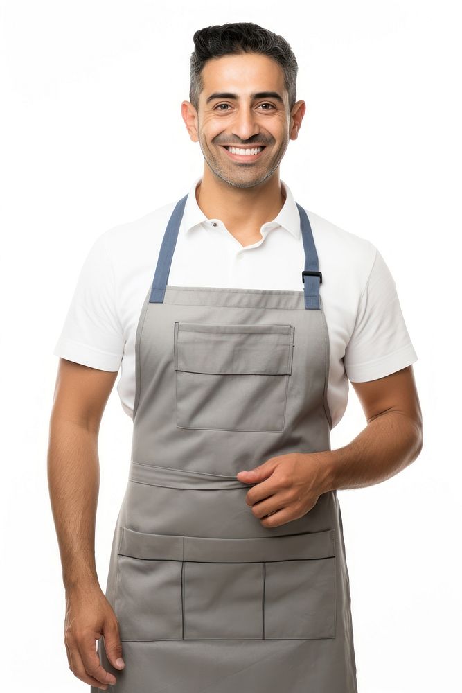 Man holding a digital tablet apron portrait clothing. AI generated Image by rawpixel.