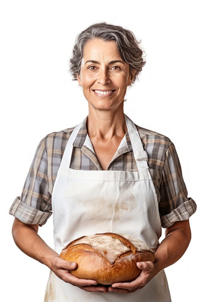 Female baker bread portrait holding. AI generated Image by rawpixel.