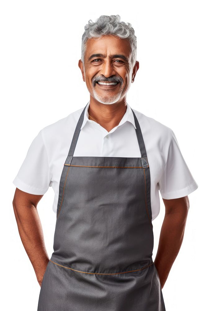 Indian man in an apron portrait clothing adult. AI generated Image by rawpixel.