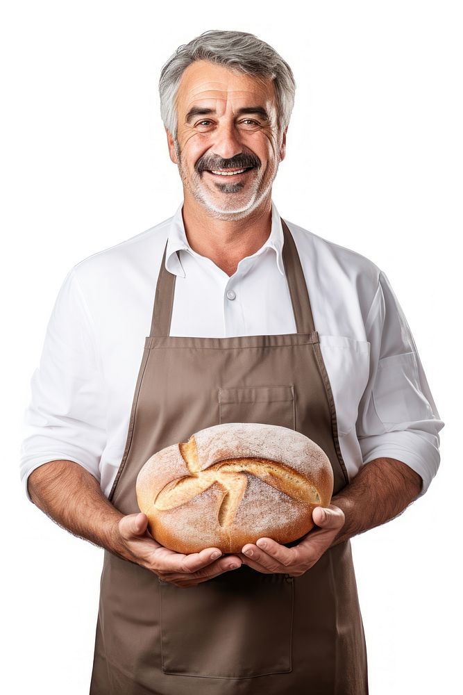 Male baker bread portrait holding. AI generated Image by rawpixel.