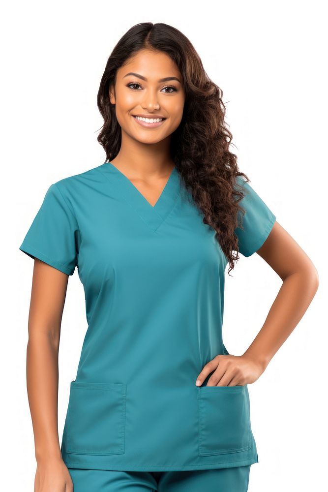 Mexican female doctor portrait scrubs adult. AI generated Image by rawpixel.