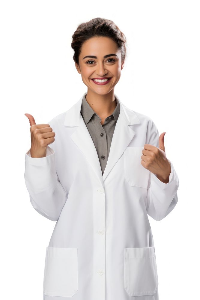 Native american female scientist portrait coat white background. AI generated Image by rawpixel.