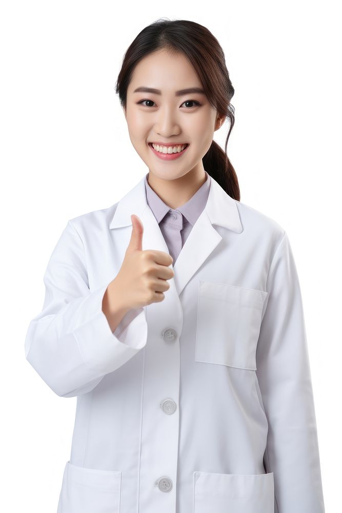 South east asian female scientist portrait finger coat. AI generated Image by rawpixel.