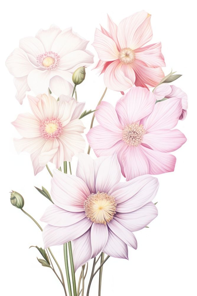 Bouquet of pink and white flowers blossom petal plant. AI generated Image by rawpixel.
