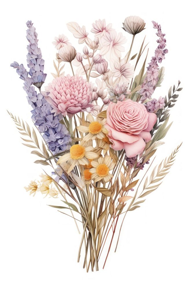 Dried flower bouquet plant rose art. AI generated Image by rawpixel.
