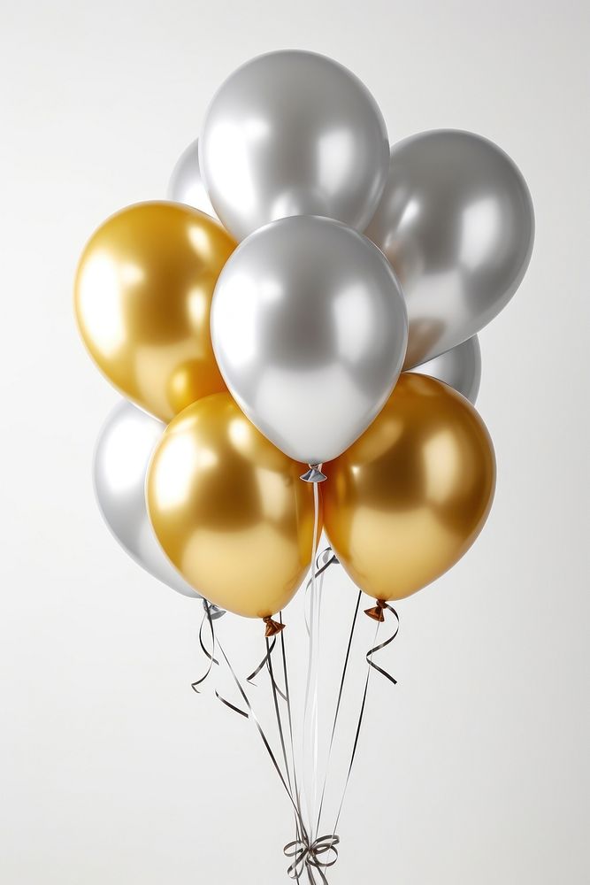 Birthday balloons silver celebration anniversary. AI generated Image by rawpixel.