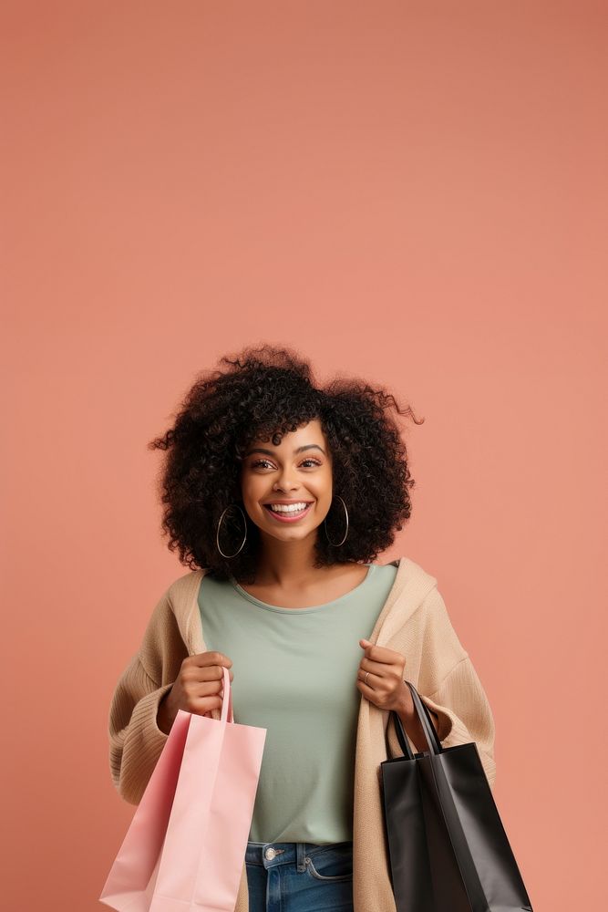 Shopping bags smiling holding smile. AI generated Image by rawpixel.