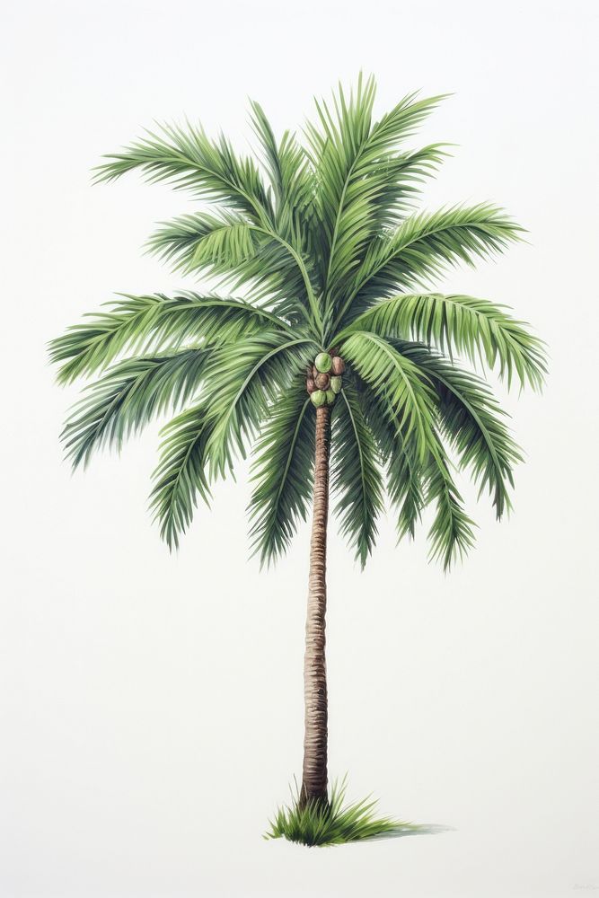 Palm tree plant arecaceae drawing. AI generated Image by rawpixel.