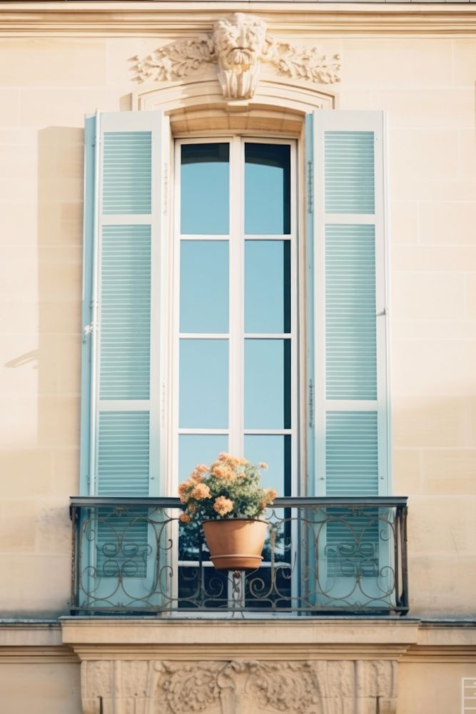 European building window architecture balcony. AI generated Image by rawpixel.