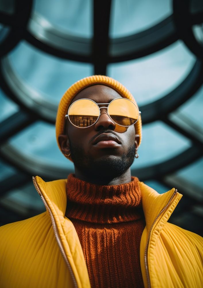 Black man sunglasses portrait fashion. AI generated Image by rawpixel.