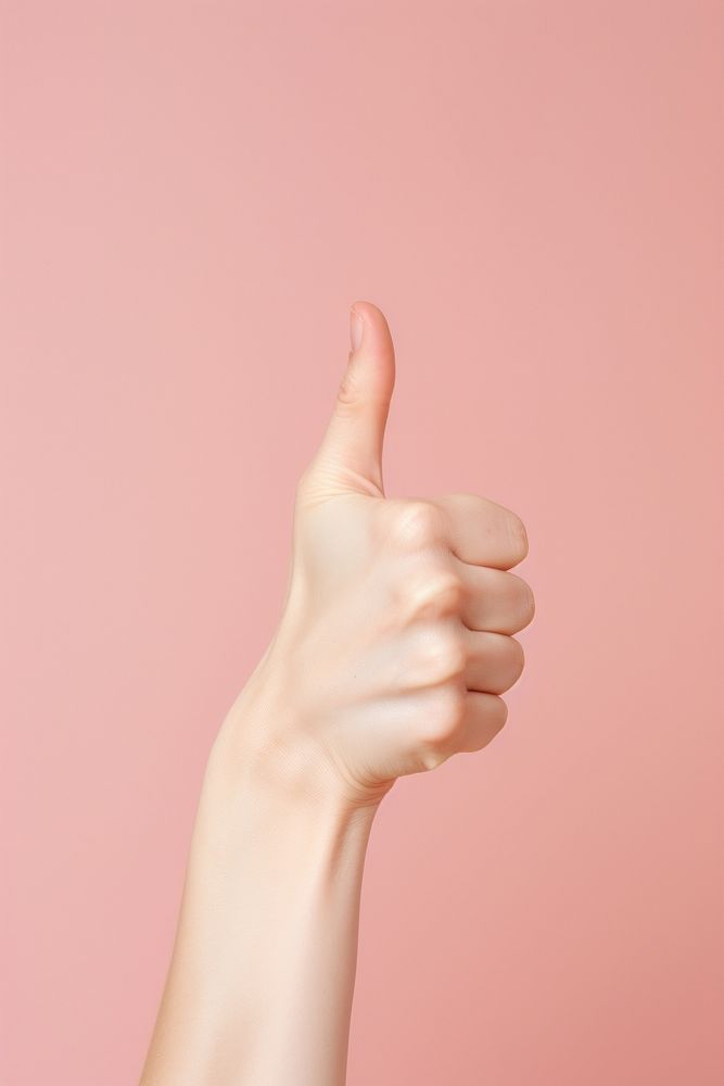 A hand thumb up finger adult gesturing. AI generated Image by rawpixel.