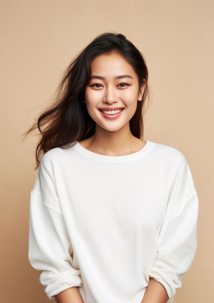 Laos woman sweater adult smile. AI generated Image by rawpixel.