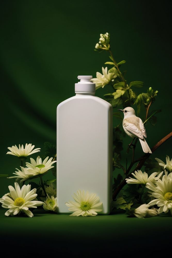 Purfume bottle flower plant green. AI generated Image by rawpixel.