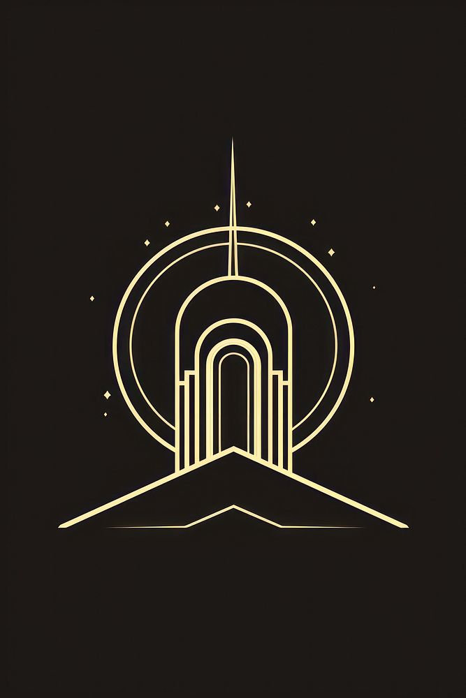 Church line gold logo. AI generated Image by rawpixel.
