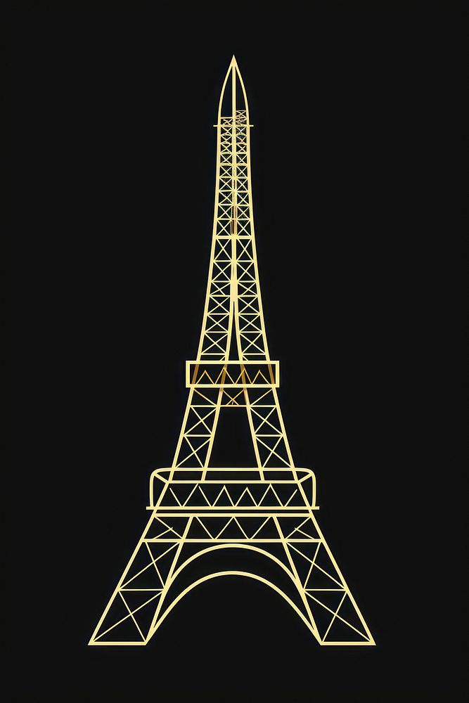 Eiffel tower architecture line logo. AI generated Image by rawpixel.