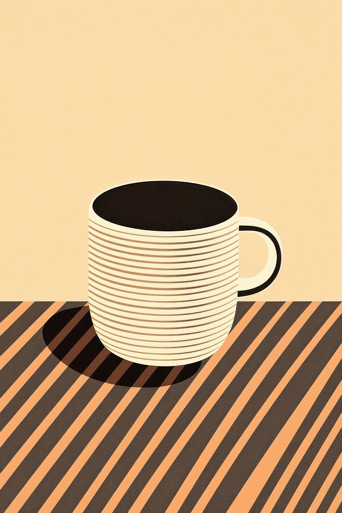 Coffee cup drink line wood. AI generated Image by rawpixel.