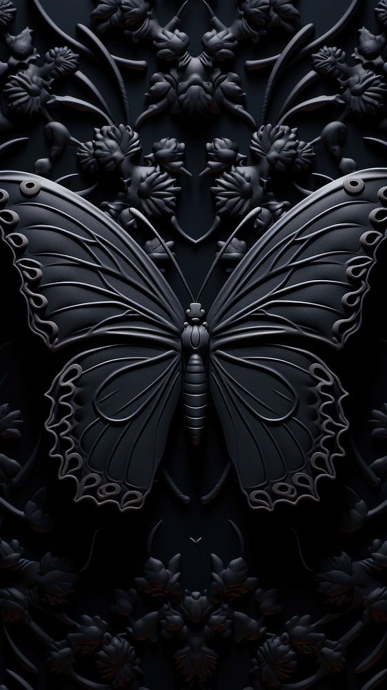 Close up of butterfly black backgrounds creativity. AI generated Image by rawpixel.