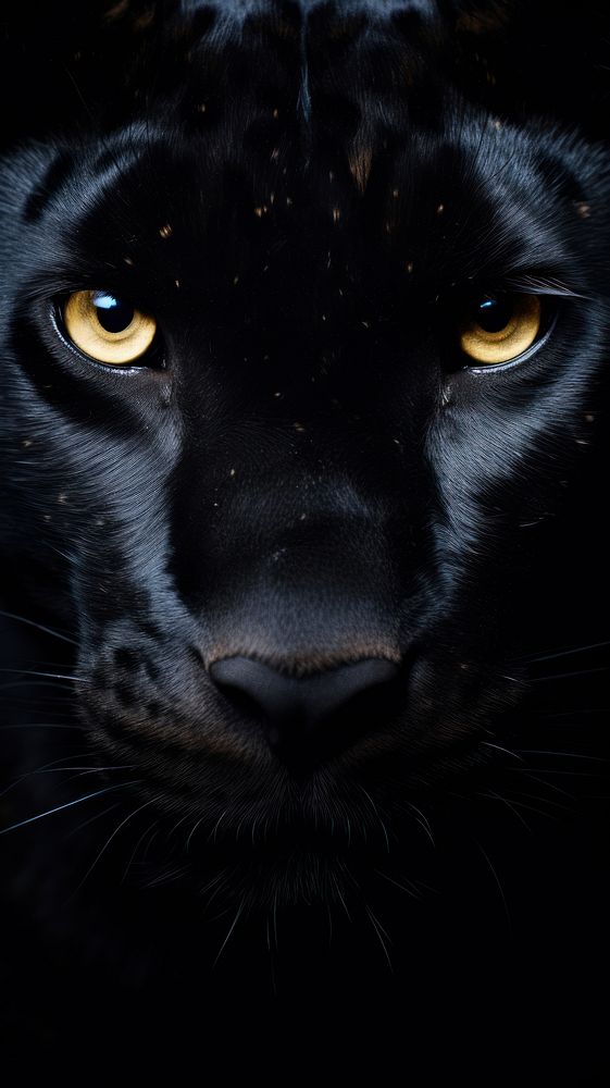 Black animal wildlife leopard mammal. AI generated Image by rawpixel.