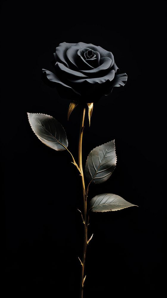Black rose flower plant inflorescence. 