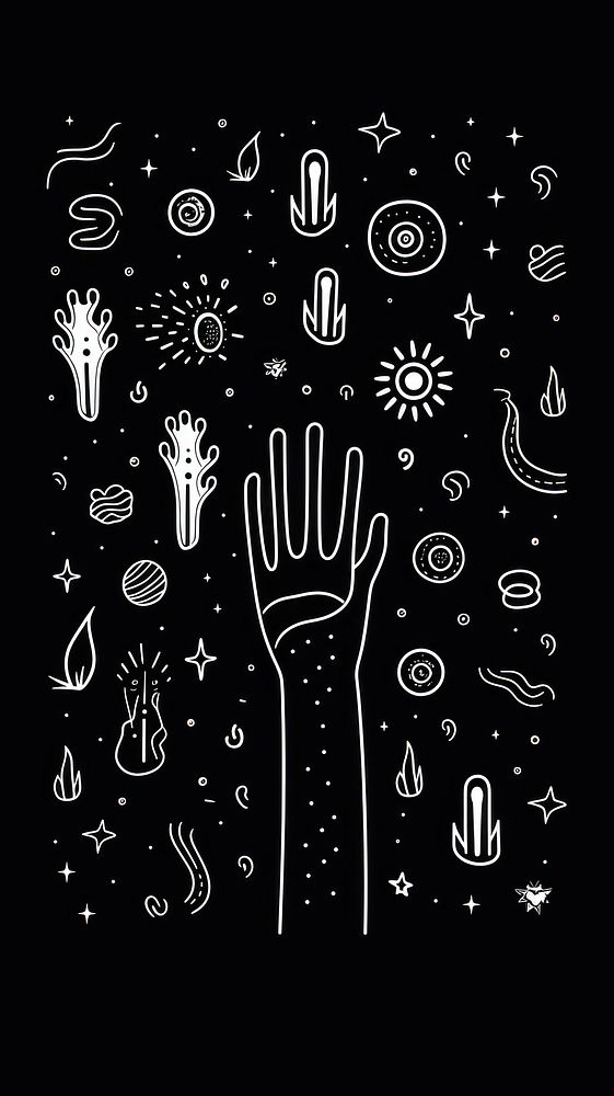 Doodle of hand illustration cartoon drawing sketch. AI generated Image by rawpixel.